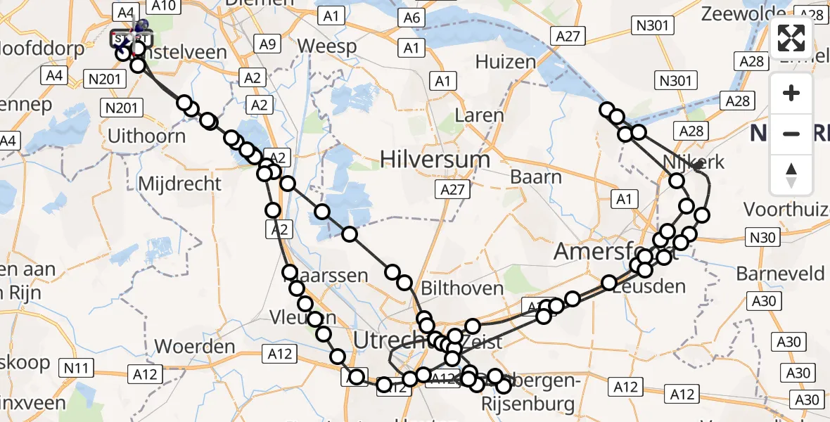 Vluchtroute Politiehelikopter Amsterdam Vliegveld Schiphol - Amsterdam Vliegveld Schiphol, 30 mei 2026, 19:05