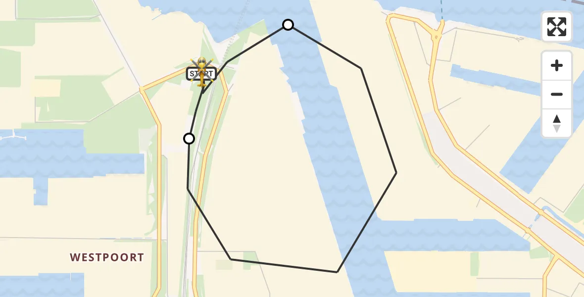 Vluchtroute Traumahelikopter Amsterdam Heliport - Amsterdam Heliport, 30 mei 2026, 21:40