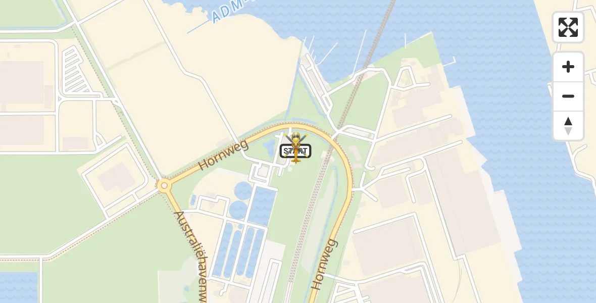 Vluchtroute Traumahelikopter Amsterdam Heliport - Amsterdam Heliport, 31 mei 2026, 02:31