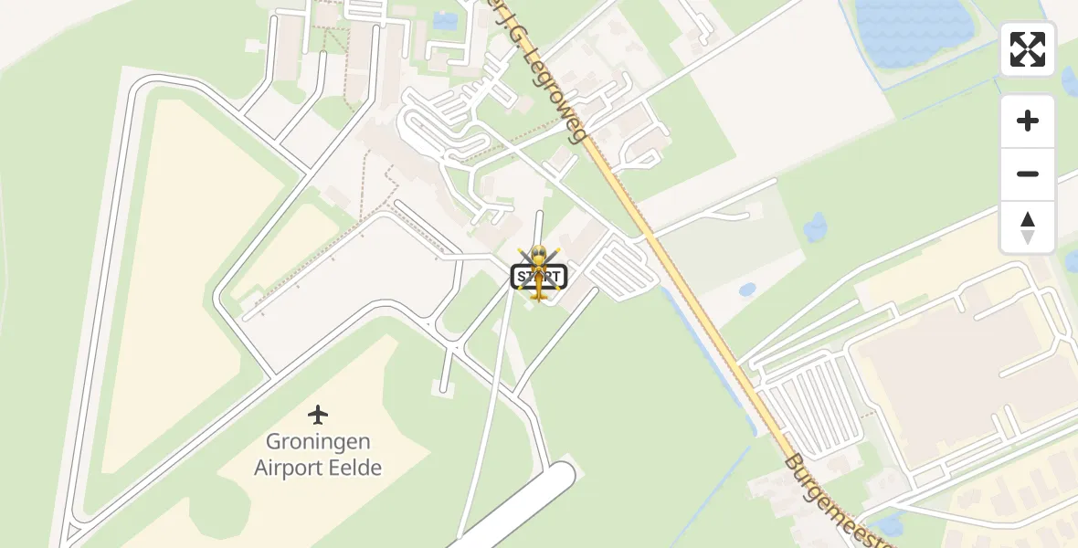 Vluchtroute Traumahelikopter Groningen Airport Eelde - Groningen Airport Eelde, 31 mei 2026, 08:03