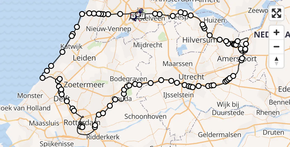 Vluchtroute Politiehelikopter Amsterdam Vliegveld Schiphol - Amsterdam Vliegveld Schiphol, 31 mei 2026, 10:29