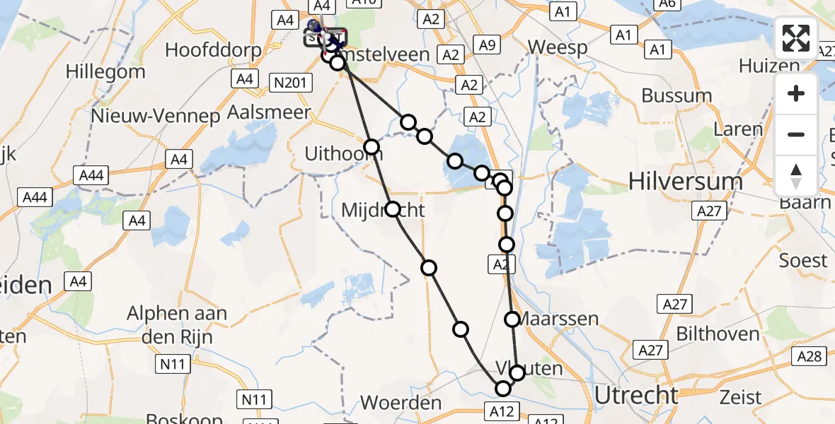 Vluchtroute Politiehelikopter Amsterdam Vliegveld Schiphol - Amsterdam Vliegveld Schiphol, 01 juni 2026, 06:57