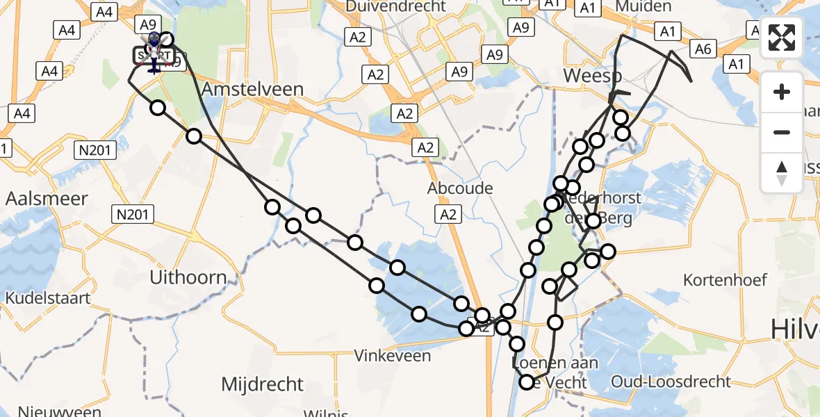 Vluchtroute Politiehelikopter Amsterdam Vliegveld Schiphol - Amsterdam Vliegveld Schiphol, 01 juni 2026, 09:48