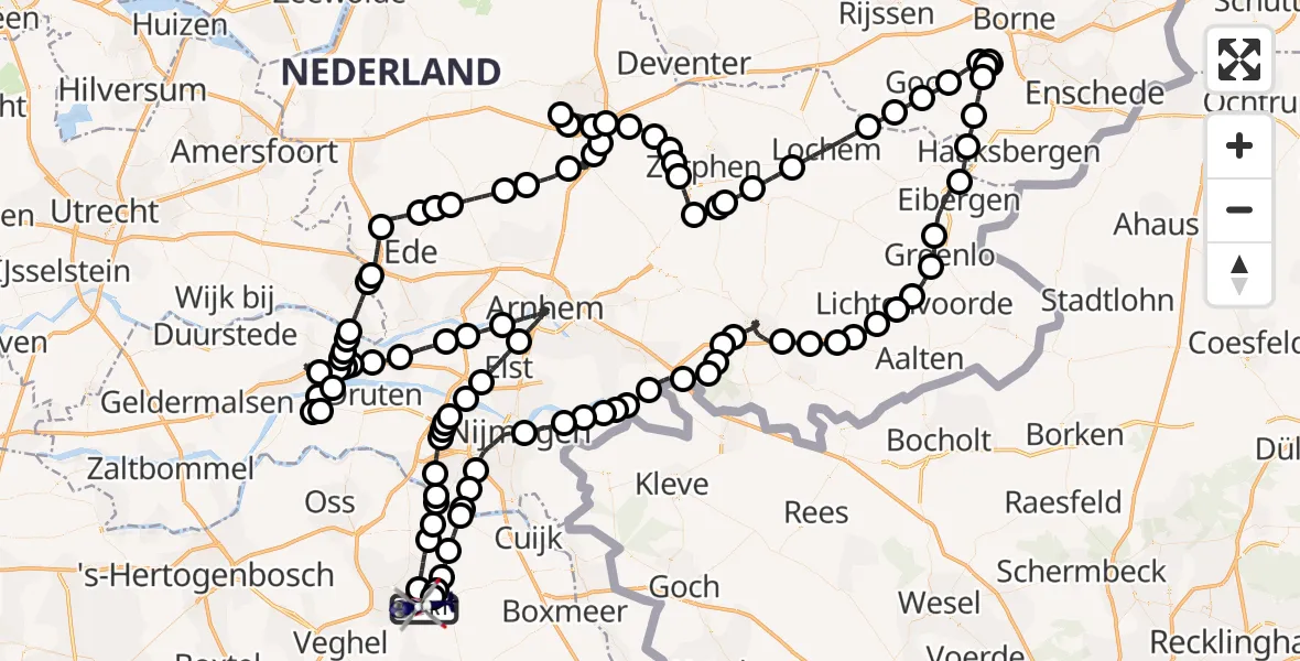 Vluchtroute Politiehelikopter Vliegbasis Volkel - Vliegbasis Volkel, 01 juni 2026, 10:37