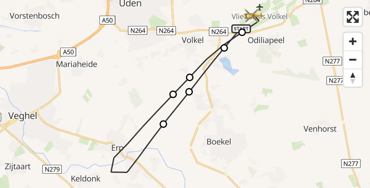 Vluchtroute Traumahelikopter Vliegbasis Volkel - Vliegbasis Volkel, 01 juni 2026, 15:25