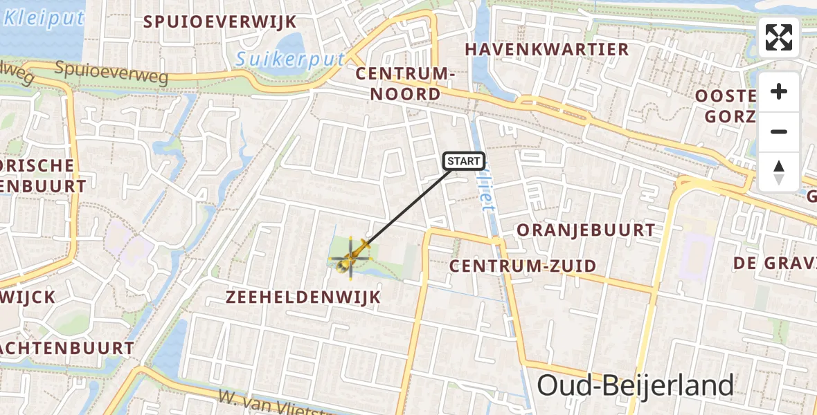 Vluchtroute Traumahelikopter Oud-Beijerland - Oud-Beijerland, 01 juni 2026, 15:49