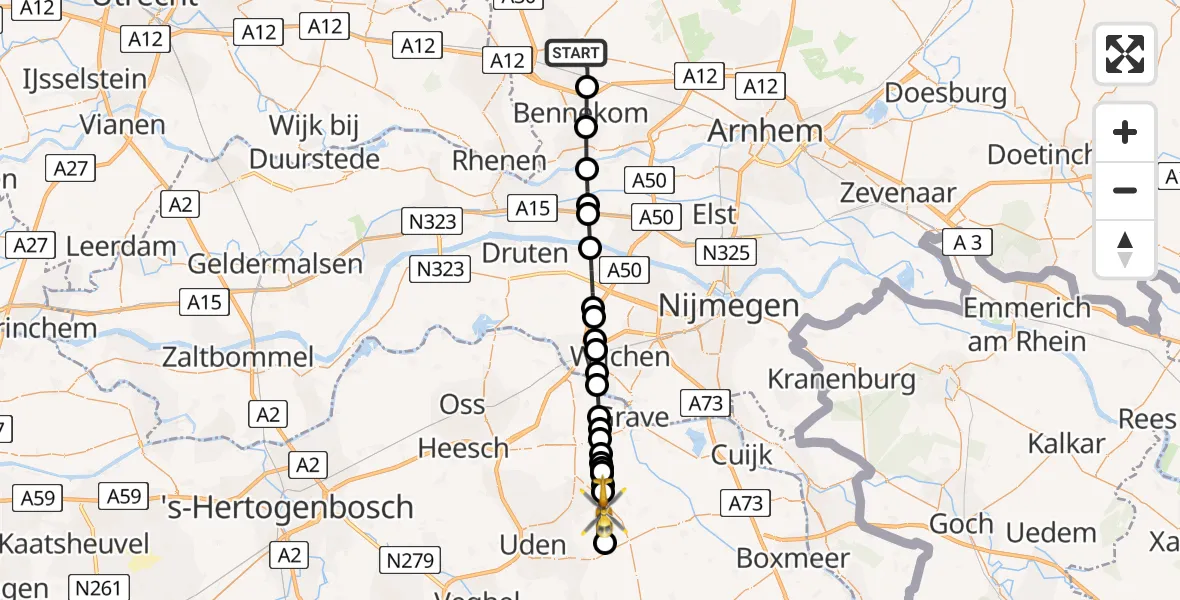 Vluchtroute Traumahelikopter Ede - Zeeland, 01 juni 2026, 16:19