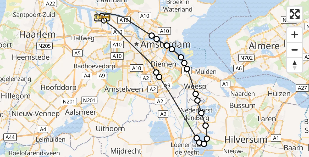 Vluchtroute Traumahelikopter Amsterdam Heliport - Amsterdam Heliport, 02 juni 2026, 06:23