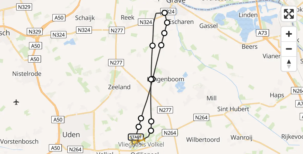 Vluchtroute Traumahelikopter Vliegbasis Volkel - Vliegbasis Volkel, 02 juni 2026, 17:22