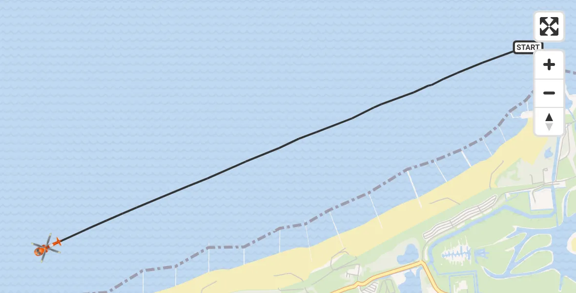 Vluchtroute Kustwachthelikopter Noordzee - Vlissingen, 02 juni 2026, 18:04