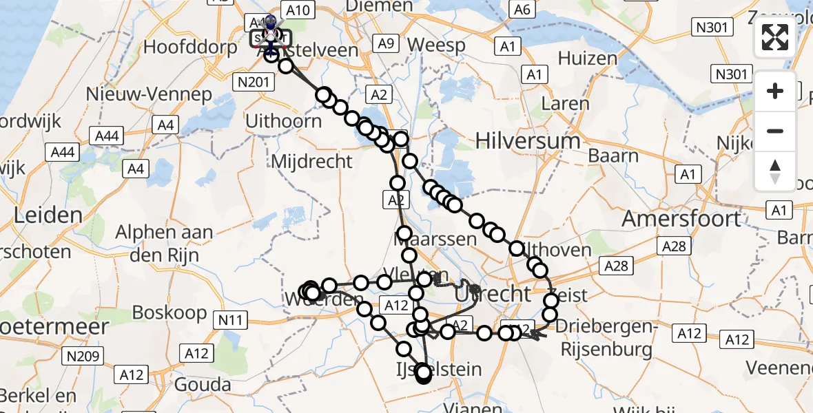 Vluchtroute Politiehelikopter Amsterdam Vliegveld Schiphol - Amsterdam Vliegveld Schiphol, 02 juni 2026, 19:04