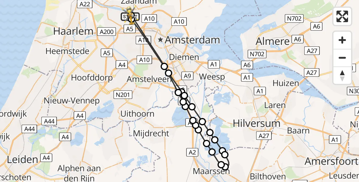Vluchtroute Traumahelikopter Amsterdam Heliport - Amsterdam Heliport, 03 juni 2026, 15:18