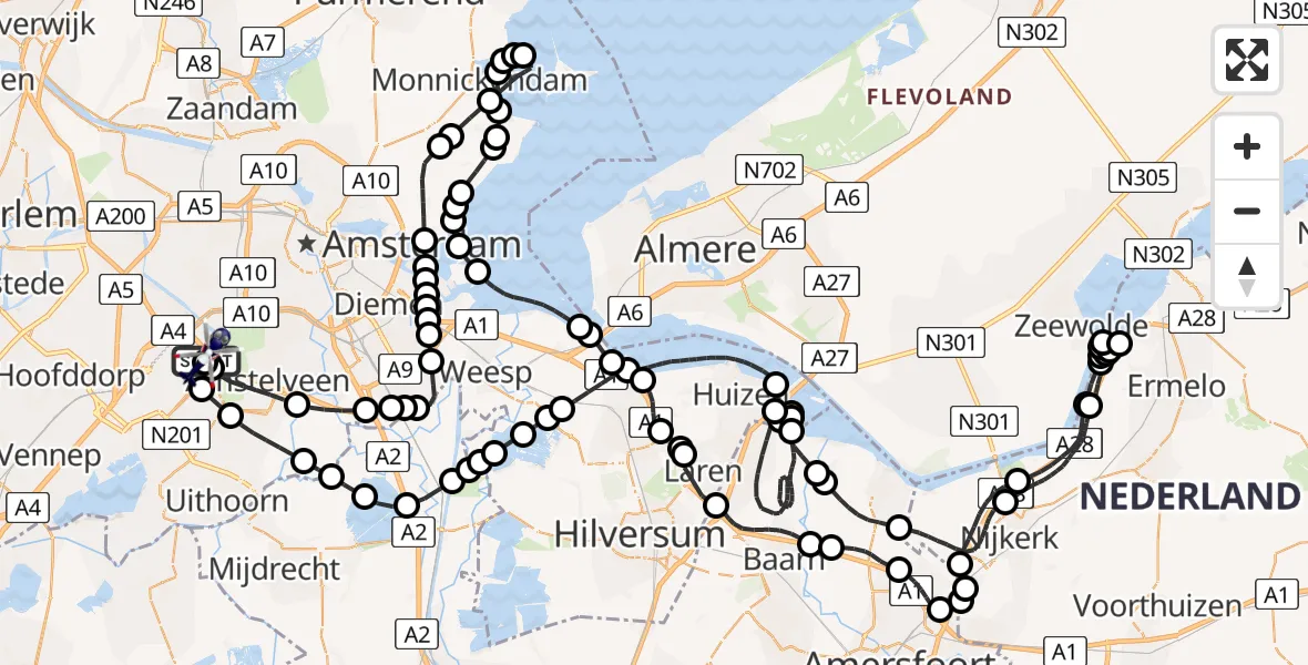 Vluchtroute Politiehelikopter Amsterdam Vliegveld Schiphol - Amsterdam Vliegveld Schiphol, 04 juni 2026, 07:52