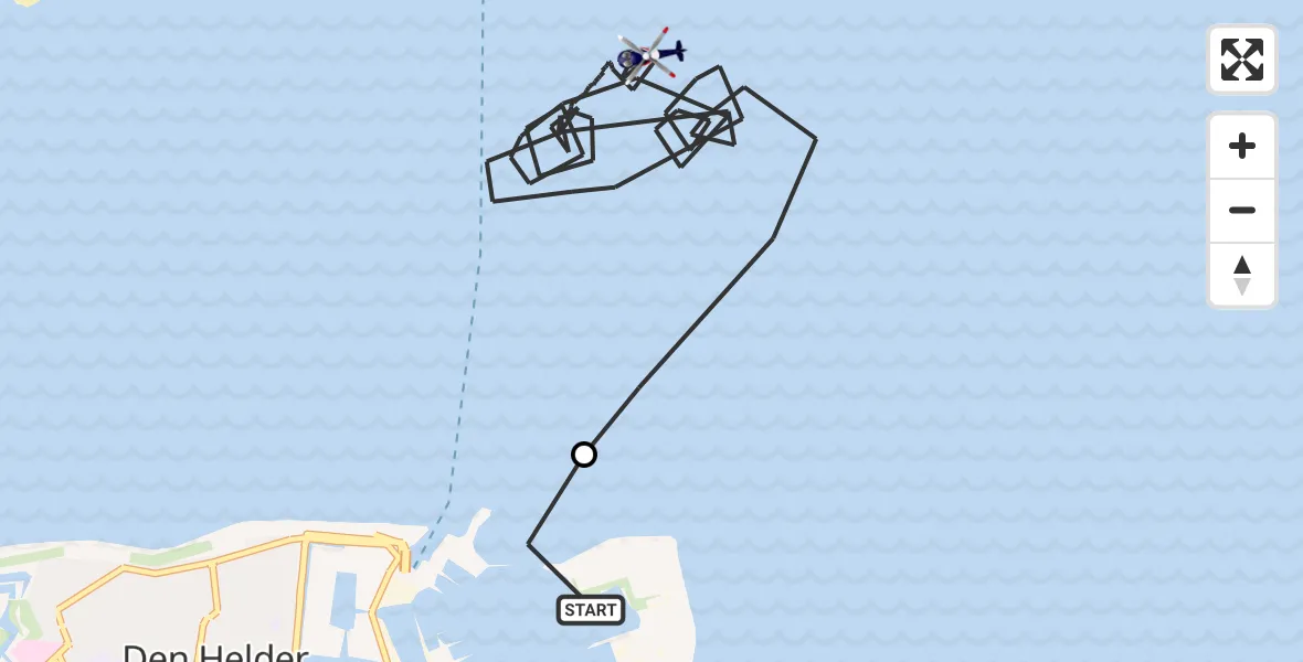 Vluchtroute Politiehelikopter Den Helder - Waddenzee, 04 juni 2026, 09:26