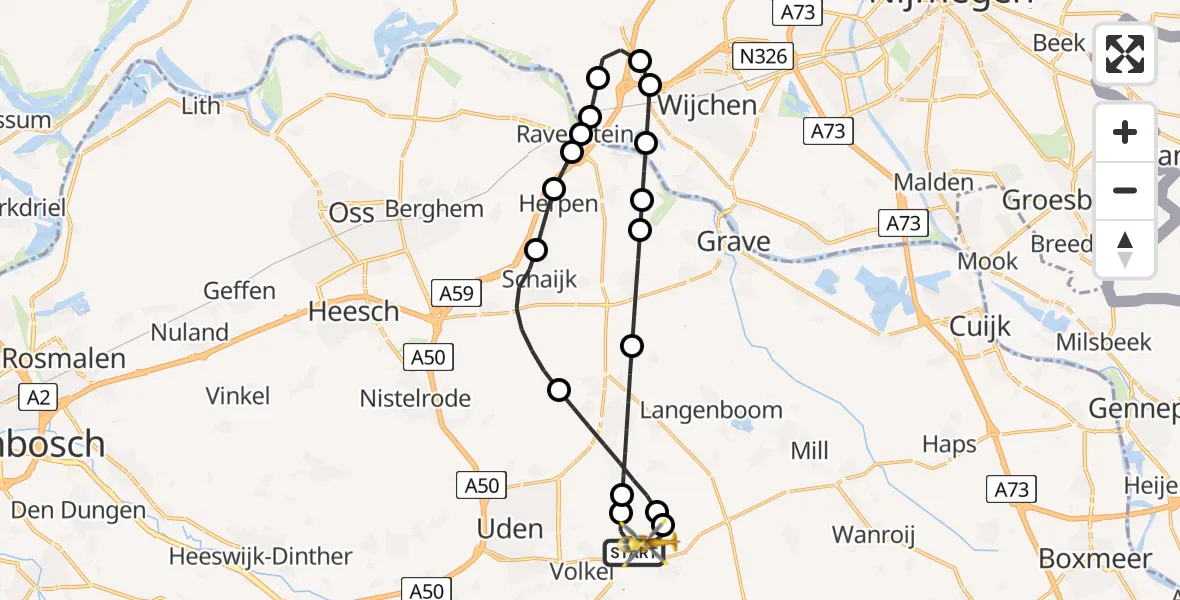 Vluchtroute Traumahelikopter Vliegbasis Volkel - Vliegbasis Volkel, 04 juni 2026, 10:22