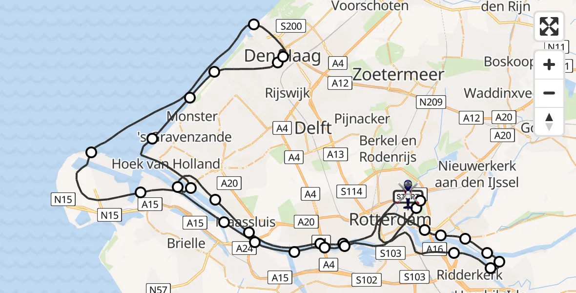Vluchtroute Politiehelikopter Rotterdam - Rotterdam, 04 juni 2026, 10:36