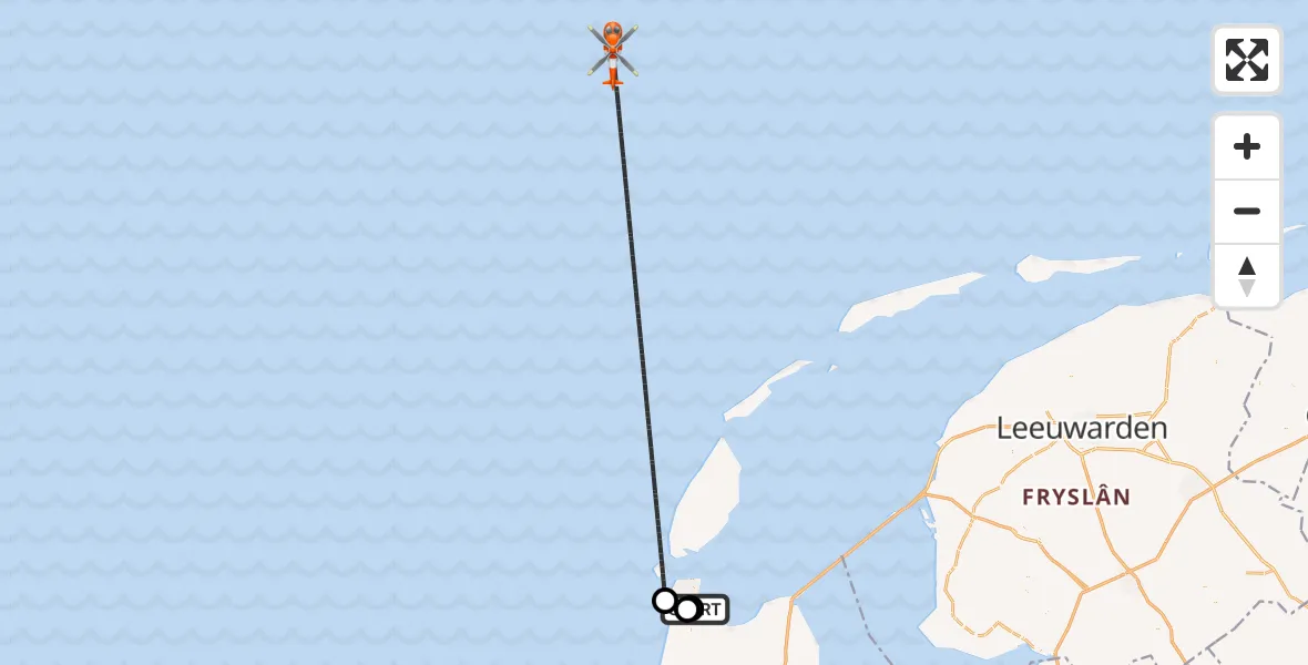Vluchtroute Kustwachthelikopter Militair vliegveld De Kooy / Den Helder Airport - Noordzee, 04 juni 2026, 10:49