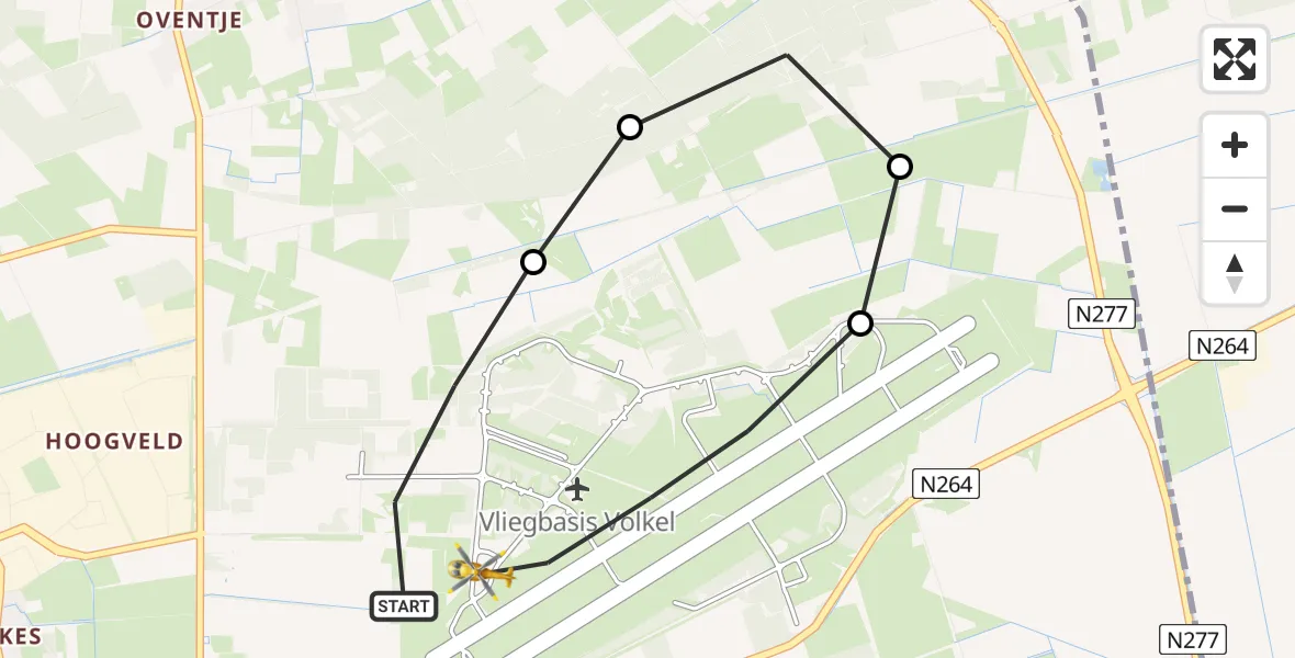 Vluchtroute Traumahelikopter Vliegbasis Volkel - Vliegbasis Volkel, 04 juni 2026, 11:54