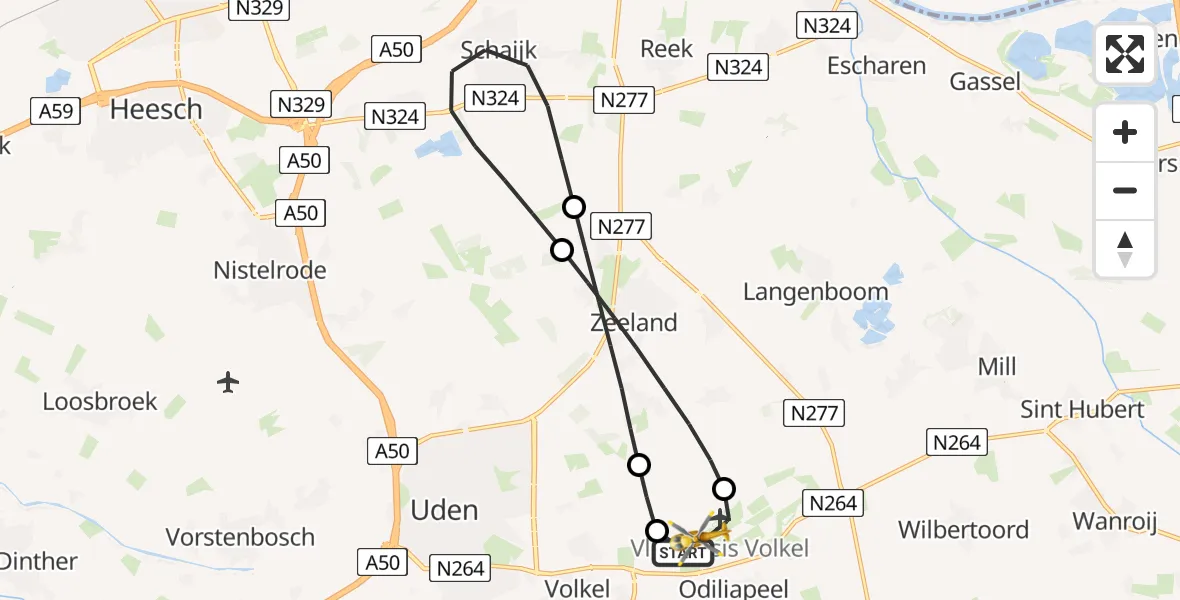 Vluchtroute Traumahelikopter Vliegbasis Volkel - Vliegbasis Volkel, 04 juni 2026, 13:58