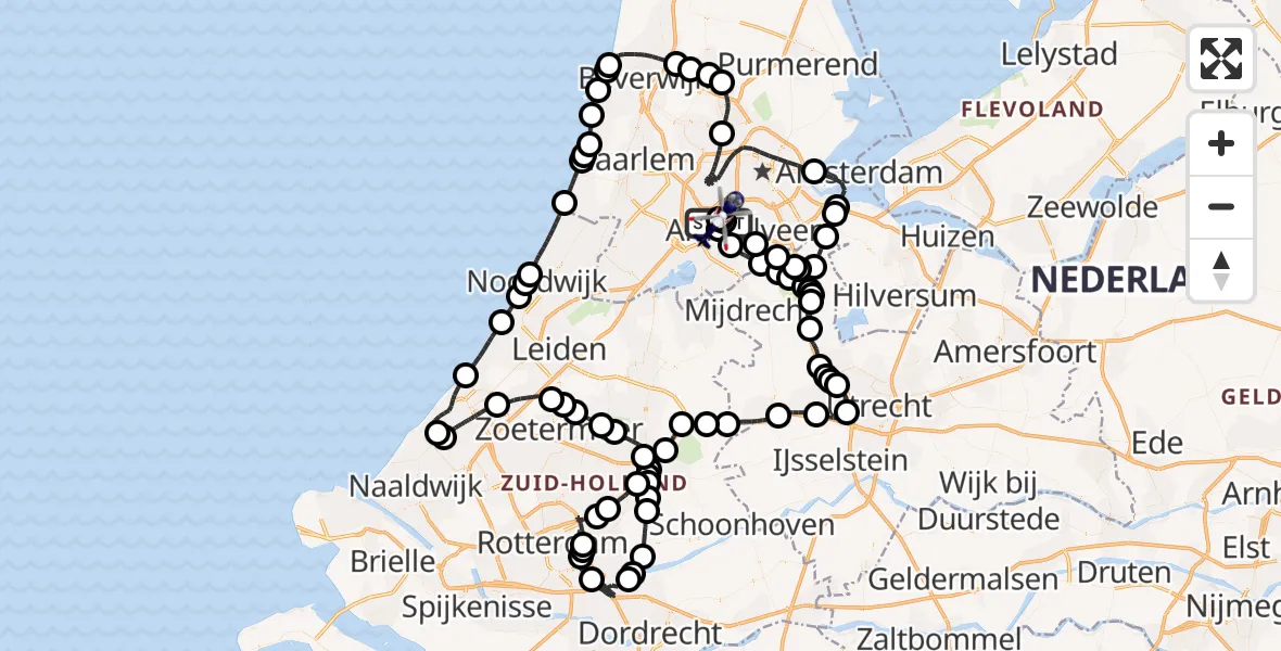 Vluchtroute Politiehelikopter Amsterdam Vliegveld Schiphol - Amsterdam Vliegveld Schiphol, 04 juni 2026, 17:36