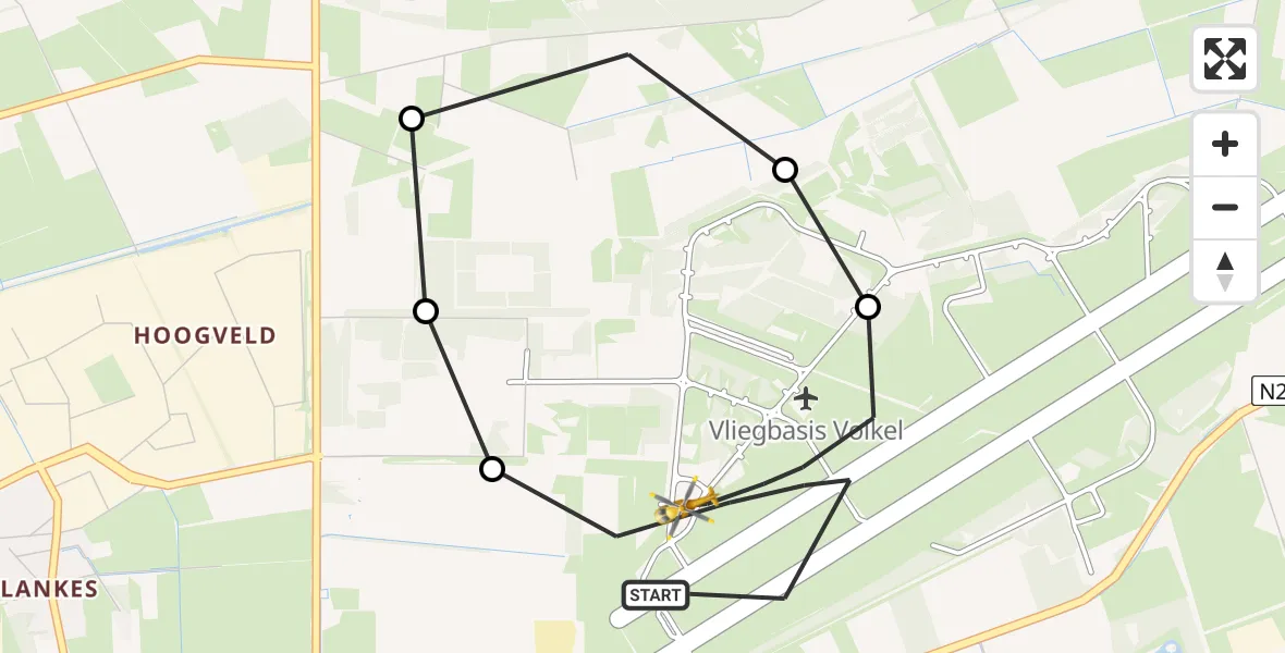 Vluchtroute Traumahelikopter Vliegbasis Volkel - Vliegbasis Volkel, 04 juni 2026, 19:26