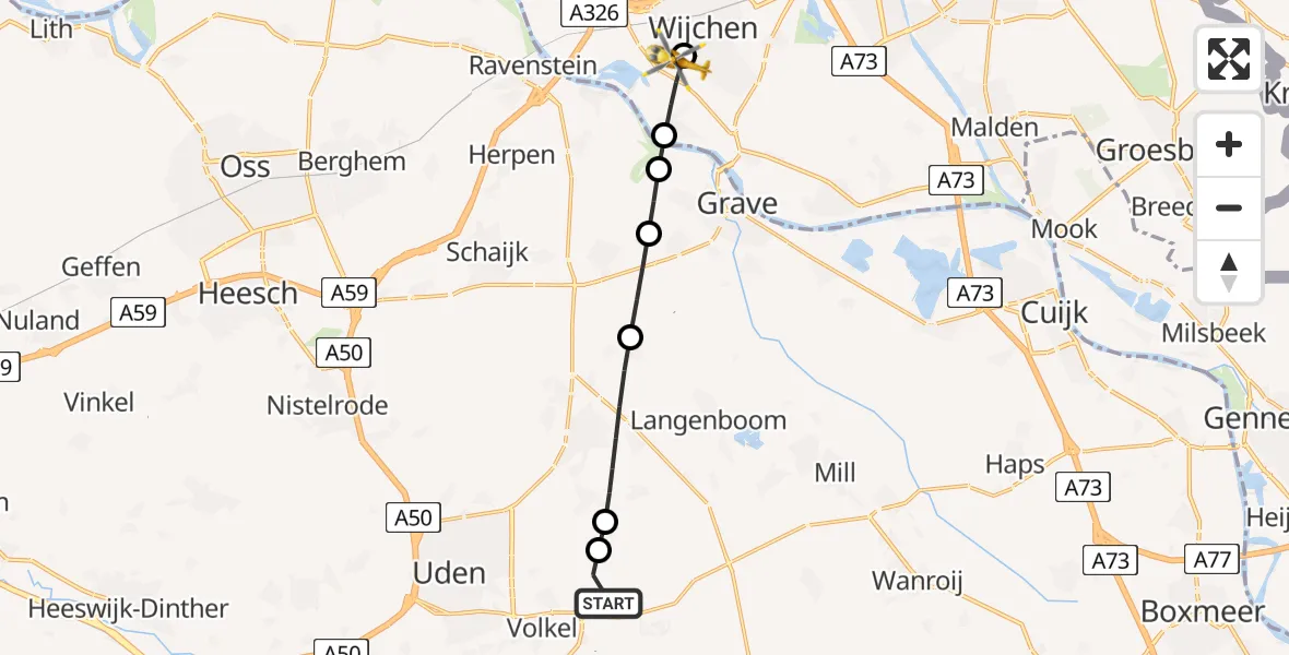 Vluchtroute Traumahelikopter Vliegbasis Volkel - Wijchen, 05 juni 2026, 04:57