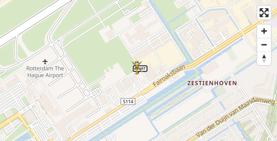 Vluchtroute Traumahelikopter Rotterdam The Hague Airport - Rotterdam The Hague Airport, 05 juni 2026, 05:29