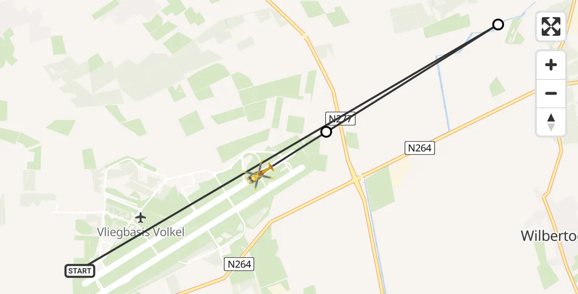 Vluchtroute Traumahelikopter Vliegbasis Volkel - Vliegbasis Volkel, 05 juni 2026, 12:44