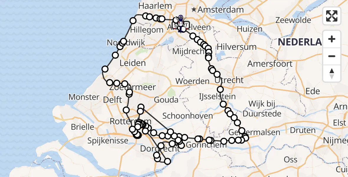 Vluchtroute Politiehelikopter Amsterdam Vliegveld Schiphol - Amsterdam Vliegveld Schiphol, 05 juni 2026, 13:34