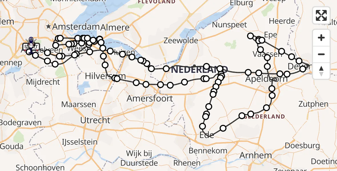 Vluchtroute Politiehelikopter Amsterdam Vliegveld Schiphol - Amsterdam Vliegveld Schiphol, 05 juni 2026, 18:15