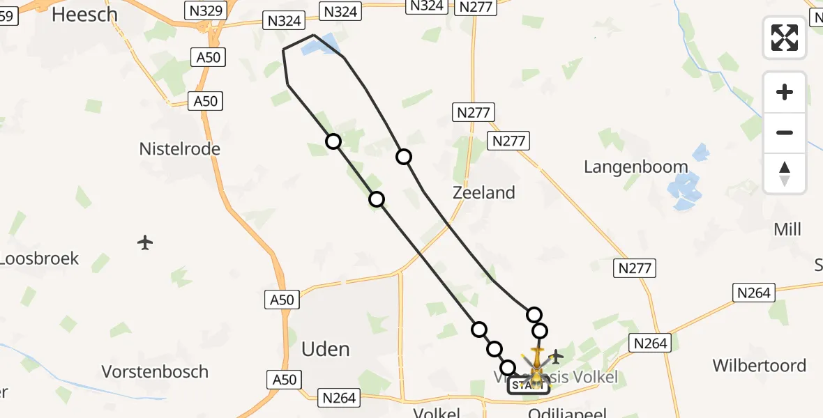 Vluchtroute Traumahelikopter Vliegbasis Volkel - Vliegbasis Volkel, 05 juni 2026, 19:41