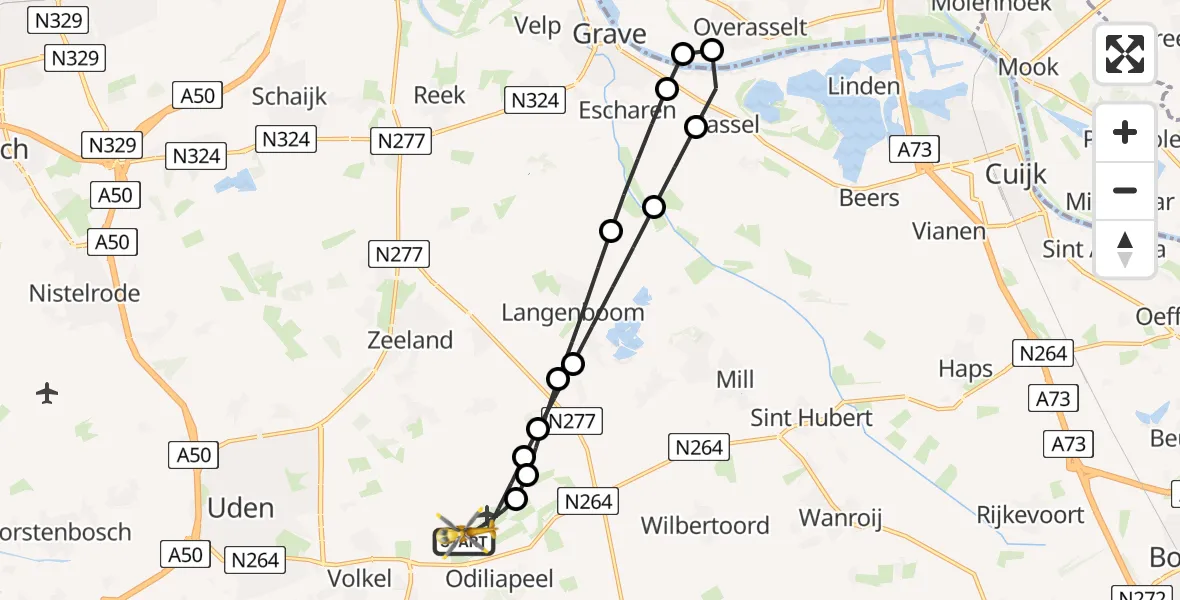 Vluchtroute Traumahelikopter Vliegbasis Volkel - Vliegbasis Volkel, 05 juni 2026, 23:27