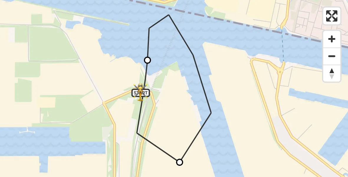 Vluchtroute Traumahelikopter Amsterdam Heliport - Amsterdam Heliport, 06 juni 2026, 01:12