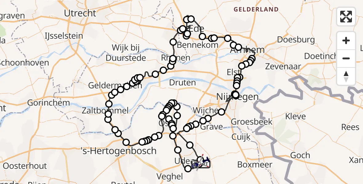Vluchtroute Politiehelikopter Vliegbasis Volkel - Vliegbasis Volkel, 06 juni 2026, 08:04
