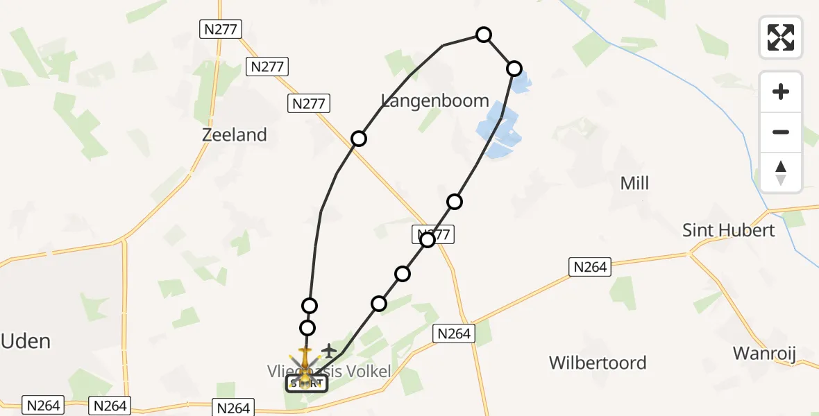 Vluchtroute Traumahelikopter Vliegbasis Volkel - Vliegbasis Volkel, 06 juni 2026, 08:22