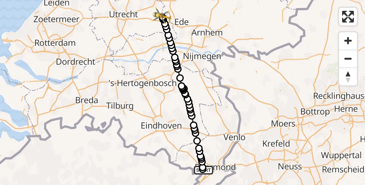 Vluchtroute Traumahelikopter Heel - Scherpenzeel, 07 juni 2026, 10:36