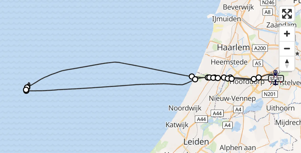 Vluchtroute Politiehelikopter Amsterdam Vliegveld Schiphol - Amsterdam Vliegveld Schiphol, 07 juni 2026, 12:03
