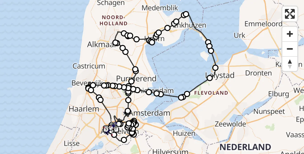 Vluchtroute Politiehelikopter Amsterdam Vliegveld Schiphol - Amsterdam Vliegveld Schiphol, 07 juni 2026, 14:51