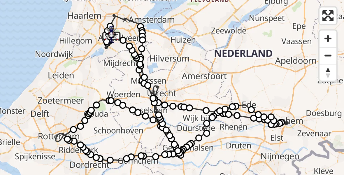 Vluchtroute Politiehelikopter Amsterdam Vliegveld Schiphol - Amsterdam Vliegveld Schiphol, 07 juni 2026, 18:14