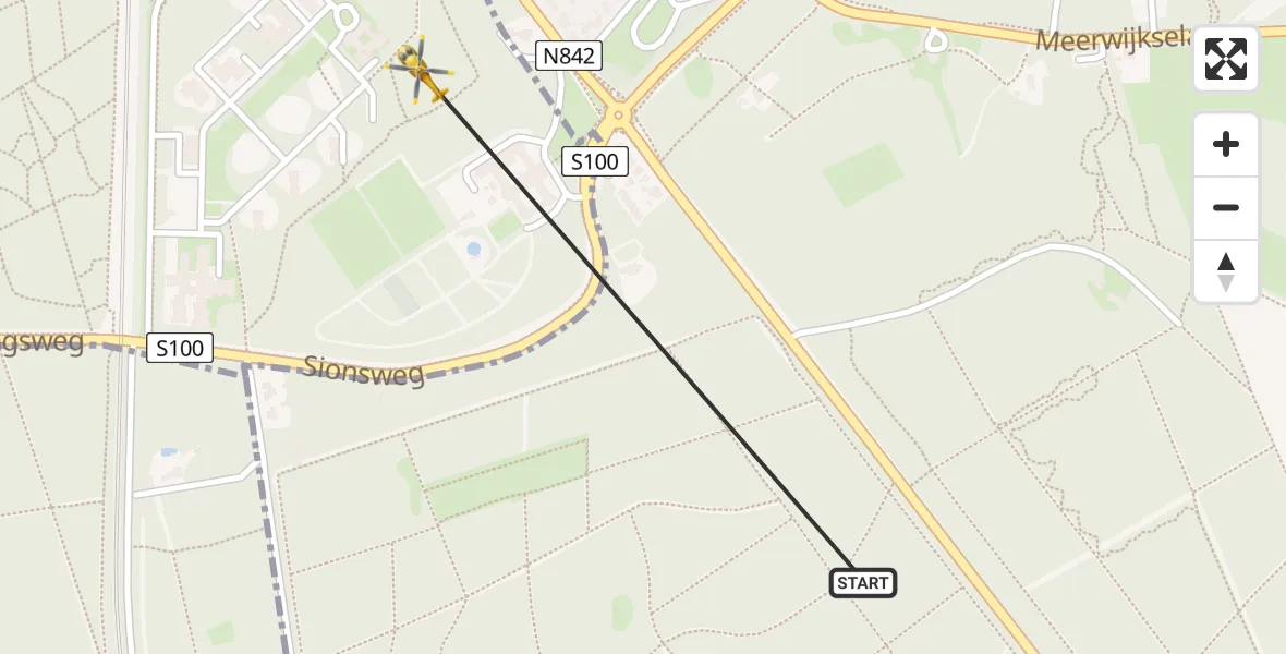Vluchtroute Traumahelikopter Groesbeek - Nijmegen, 07 juni 2026, 18:56