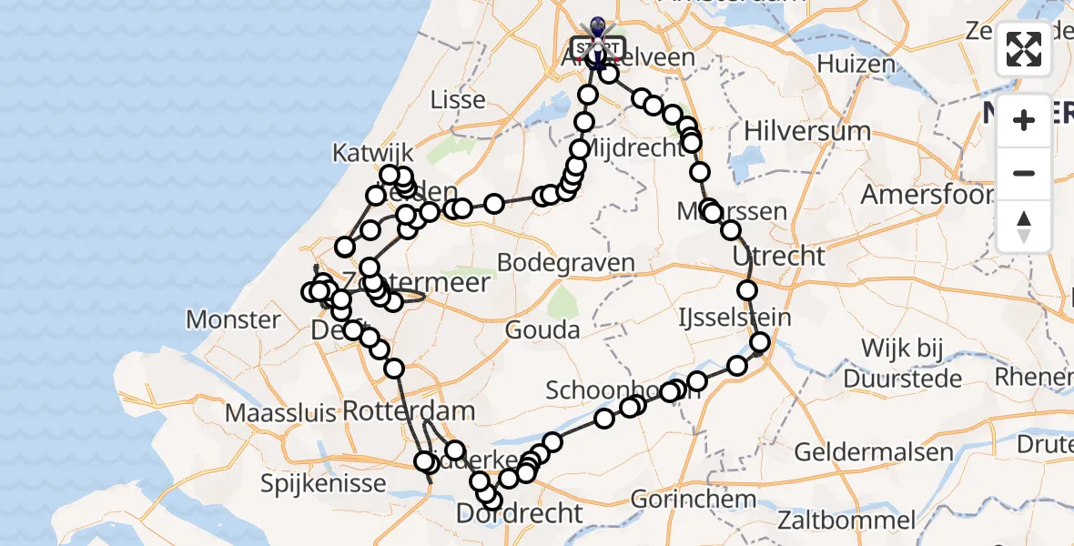 Vluchtroute Politiehelikopter Amsterdam Vliegveld Schiphol - Amsterdam Vliegveld Schiphol, 08 juni 2026, 08:17