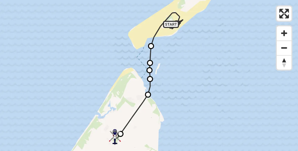 Vluchtroute Politiehelikopter Vlieland - Texel International Airport, 08 juni 2026, 14:07