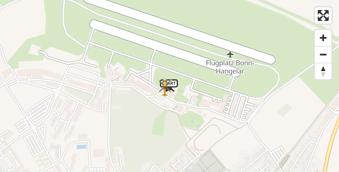 Vluchtroute Ambulancehelikopter Bonn-Hangelar Flugplatz - Bonn-Hangelar Flugplatz, 08 juni 2026, 21:50
