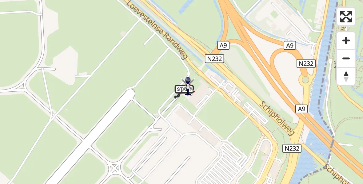 Vluchtroute Politiehelikopter Amsterdam Vliegveld Schiphol - Amsterdam Vliegveld Schiphol, 09 juni 2026, 07:35