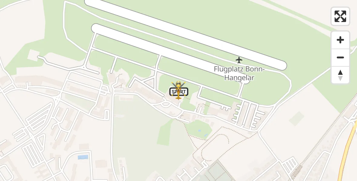 Vluchtroute Traumahelikopter Bonn-Hangelar Flugplatz - Bonn-Hangelar Flugplatz, 09 juni 2026, 12:29