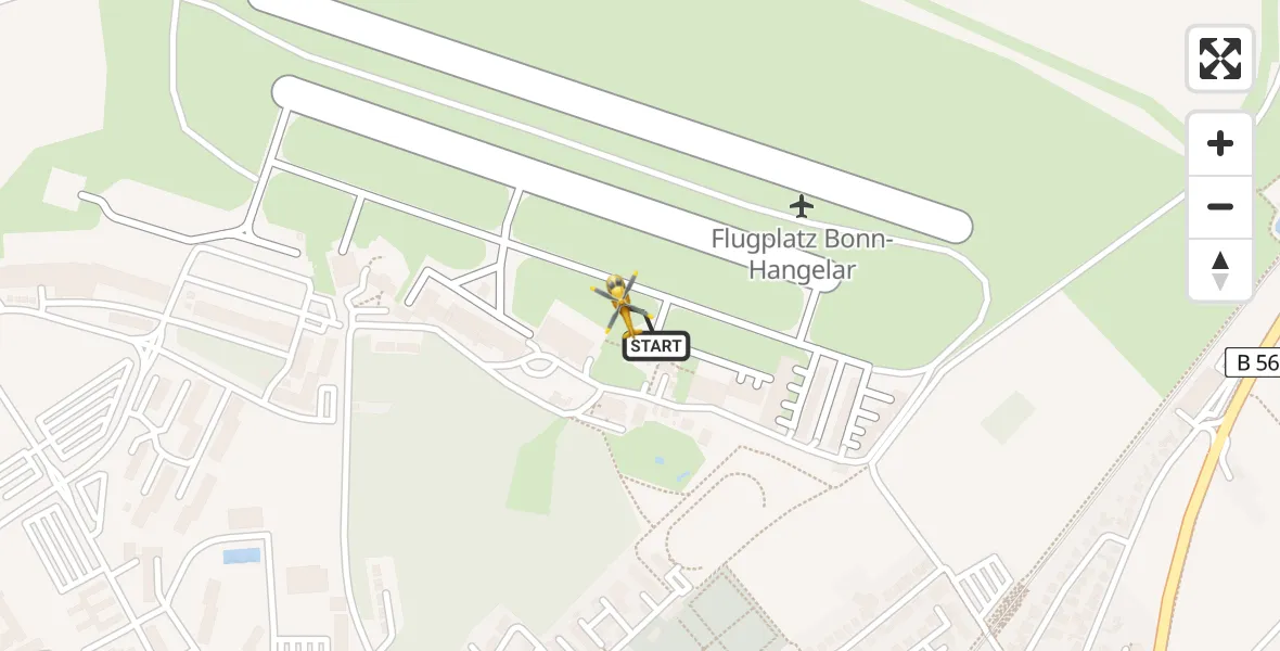 Vluchtroute Traumahelikopter Bonn-Hangelar Flugplatz - Bonn-Hangelar Flugplatz, 10 juni 2026, 10:03