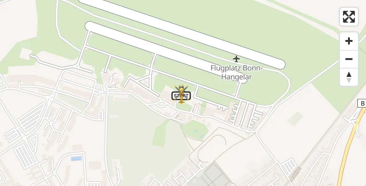 Vluchtroute Ambulancehelikopter Bonn-Hangelar Flugplatz - Bonn-Hangelar Flugplatz, 10 juni 2026, 10:15