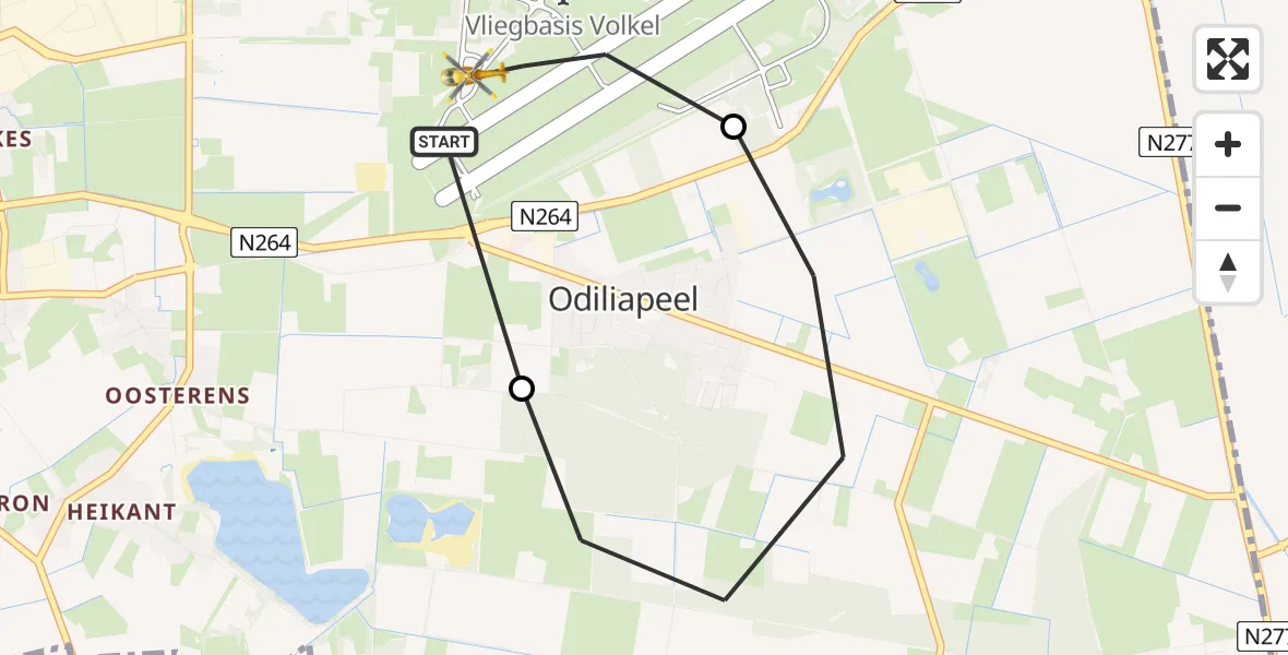 Vluchtroute Traumahelikopter Vliegbasis Volkel - Vliegbasis Volkel, 10 juni 2026, 13:24