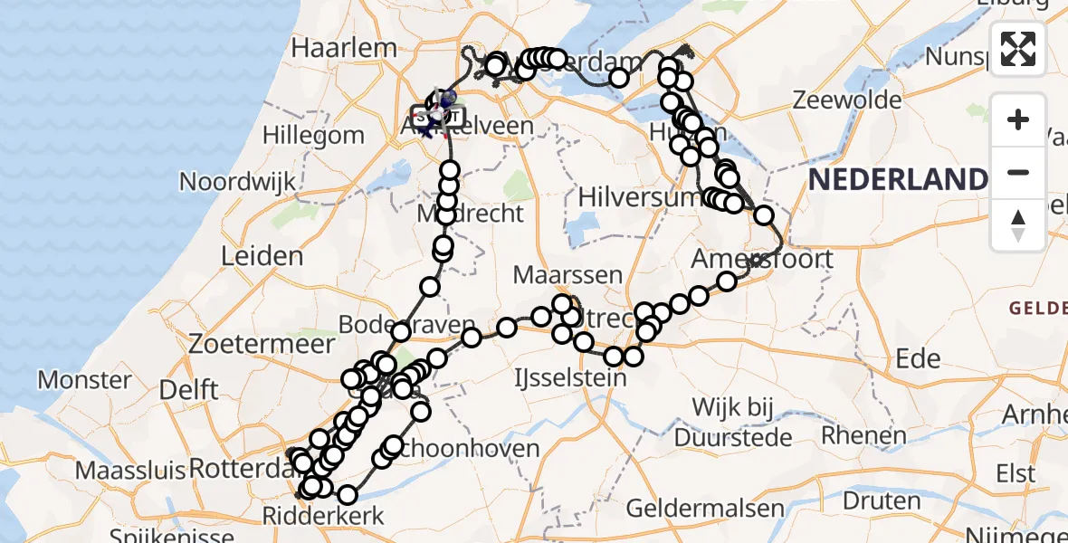 Vluchtroute Politiehelikopter Amsterdam Vliegveld Schiphol - Amsterdam Vliegveld Schiphol, 10 juni 2026, 13:31