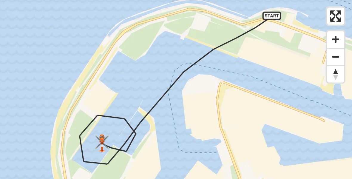 Vluchtroute Kustwachthelikopter Maasvlakte Rotterdam - Maasvlakte Rotterdam, 11 juni 2026, 07:23